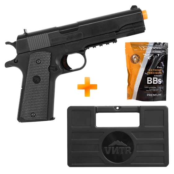 Pistola De Airsoft Spring S Mm M Qgk Bbs Maleta