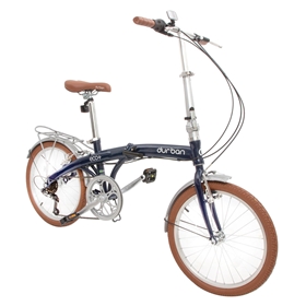 Bicicleta Dobrável Aro 20” Durban Eco+ Azul com Quadro em Aço e 6 Marchas