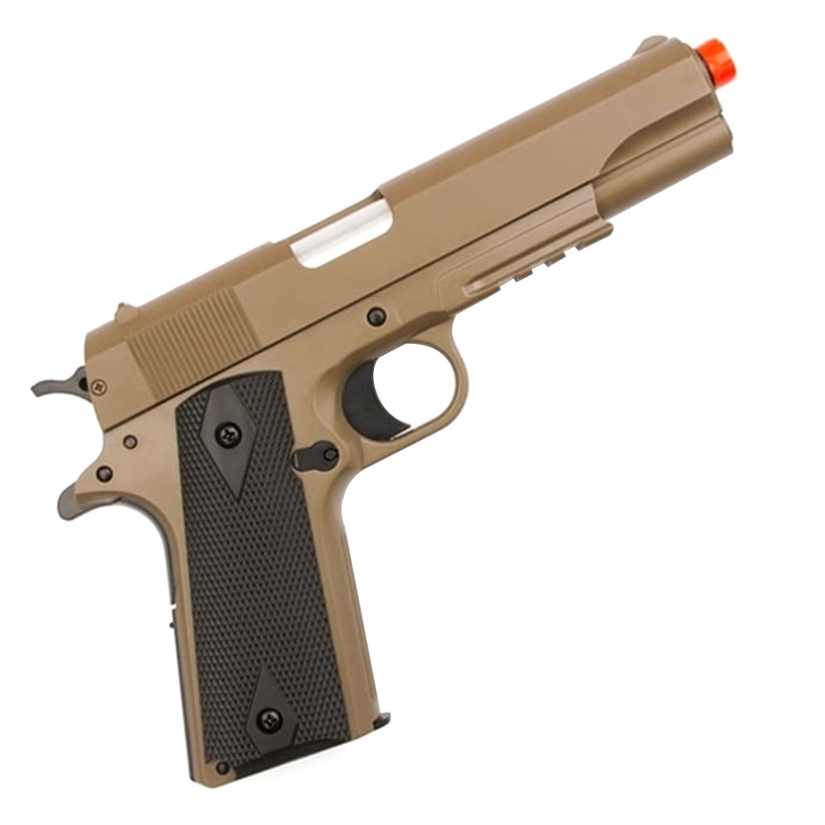 Pistola Airsoft Colt M1911 A1 Tan Slide Metal Cybergun Ventureshop 7095