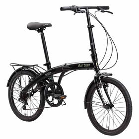 Bicicleta Dobrável Aro 20” Durban Eco+ Preta com Quadro em Aço e 6 Marchas
